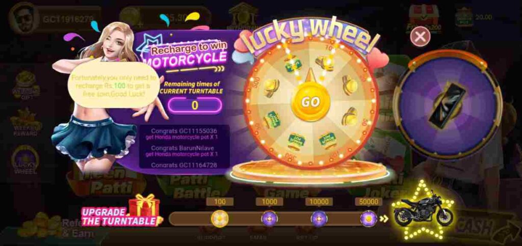 Lucky spin in Rummy club pro Apk