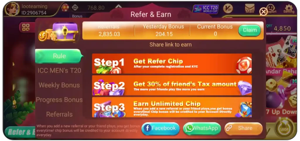 Rummy Leader APK Referral Commission