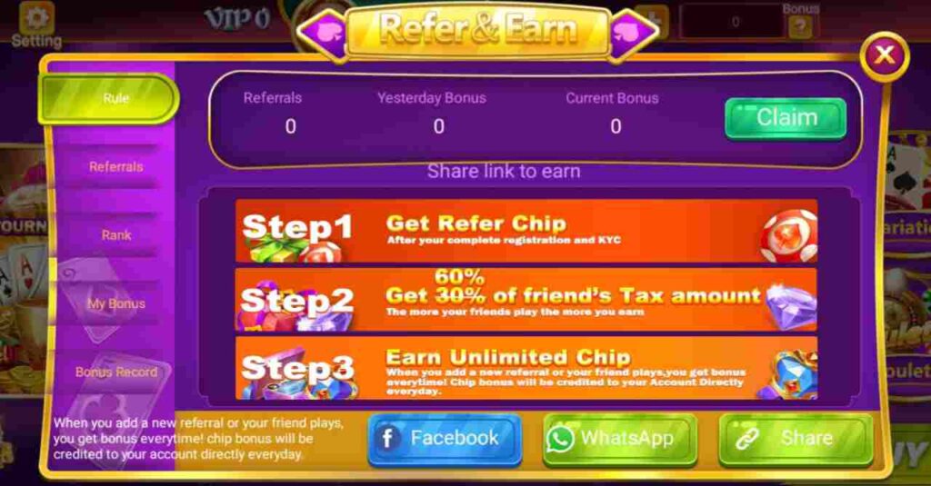 Teen Patti live Refer And Earn