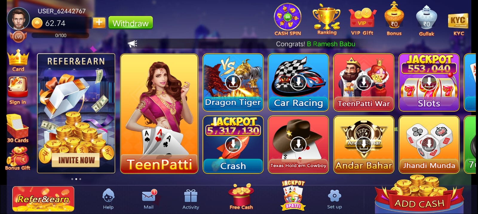 List Of Available All Teen Patti Yoyo Apk Real Cash Games