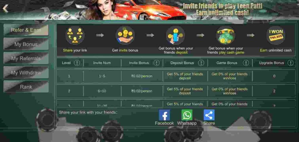 How to Earn money by referring in Rummy posh Apk