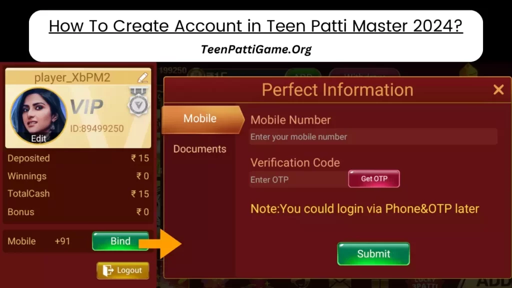 How To Create Account in Teen Patti Master 2024