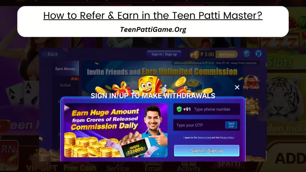 Teen Patti Master App Refer & Earn Pogram