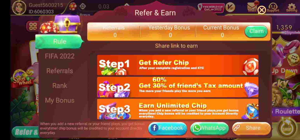 Share the link of Rummy Loot Apk